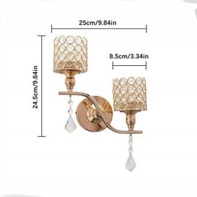 img 3 attached to Add Glamour To Your Home With VINCIGANT'S Gold Metal Wall Candle Sconce With Crystal Hanging Design