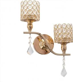 img 4 attached to Добавьте гламура в свой дом с золотой металлической настенной свечой VINCIGANT'S с хрустальным подвесным дизайном