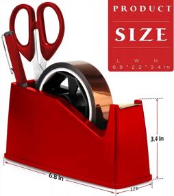 img 3 attached to Heat Tape Dispenser, Masking Tape Holder - Fits 1" & 3" Core, 6.8 X 2.2 X 3.4 Inch Desktop Dispenser For Sublimation (Red)