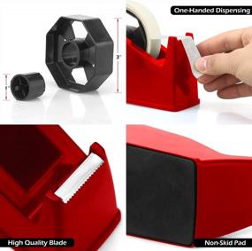 img 2 attached to Heat Tape Dispenser, Masking Tape Holder - Fits 1" & 3" Core, 6.8 X 2.2 X 3.4 Inch Desktop Dispenser For Sublimation (Red)