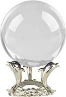 прозрачный хрустальный шар с подставкой для дельфина - размер 110 мм (4,2 дюйма) - идеально подходит для декора, фотографии, гадания, фэн-шуй и гадания - подарочный пакет, входящий в комплект amlong crystal логотип