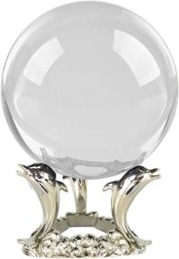img 4 attached to Прозрачный хрустальный шар с подставкой для дельфина - размер 110 мм (4,2 дюйма) - идеально подходит для декора, фотографии, гадания, фэн-шуй и гадания - подарочный пакет, входящий в комплект Amlong Crystal