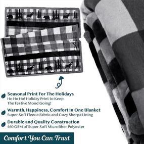 img 2 attached to 🏠 PAVILIA Winter Cabin Sherpa Blanket Throw - Flannel Fleece Christmas Plaid Holiday Blanket Gift - Plush, Soft, Warm, Cozy, Reversible Microfiber Throw - 50x60 Grey