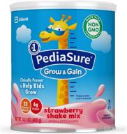 🍓 pediasure grow & gain non-gmo gluten-free shake mix powder for kids, nutritional shake with protein, probiotics, dha, antioxidants*, vitamins & minerals - strawberry flavor (48 servings, 6 cans) логотип