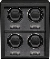 rothwell 4 watch winder for automatic watches with quiet motor with multiple speeds and rotation settings (black/grey) logo