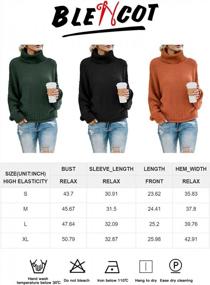 img 1 attached to Chunky Knitted Batwing Sweaters For Women: Loose Turtleneck Pullover With Long Sleeves By BLENCOT