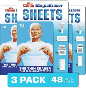 img 4 attached to 🧽 48-Pack Mr. Clean Magic Eraser Sheets for Bathroom, Shower, and Shoe Cleaning - Effective, Convenient Cleaning Wipes