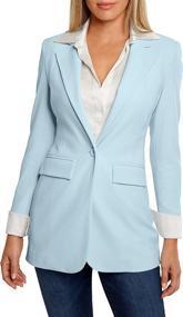 img 4 attached to Revolutionize Your Wardrobe with Beyond Wrinkle Resistant Classic One Button Boyfriend Women's Clothing at Suiting & Blazers