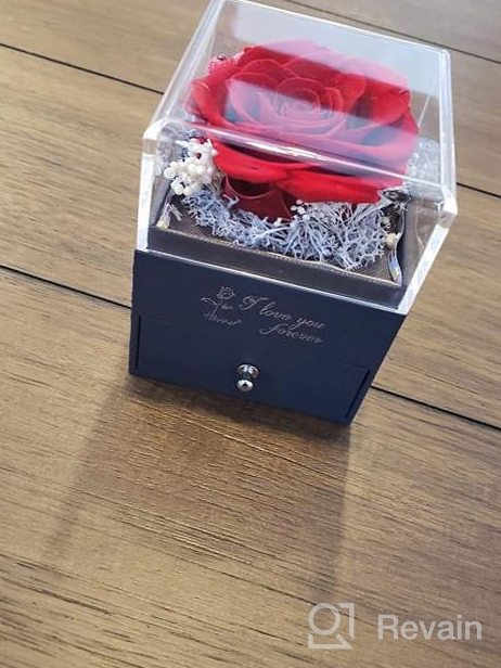 img 1 attached to Preserved Blue Led Rose Necklace With Love Heart Jewelry And Music Box Keepsake - Perfect Anniversary, Christmas, And Birthday Gift For Women, Mom, And Girlfriend review by Hassan Barrera