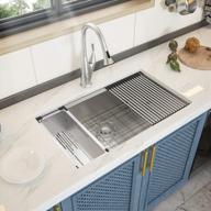 ghomeg 18 gauge stainless steel kitchen sink basin - deep single bowl 32 inch undermount workstation sink with ledge logo