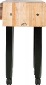 img 3 attached to John Boos 18X18 Maple Butcher Block W/Knife Holder & Casters, Black Legs (PCA1)