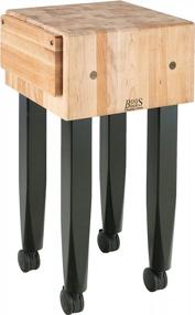 img 4 attached to John Boos 18X18 Maple Butcher Block W/Knife Holder & Casters, Black Legs (PCA1)