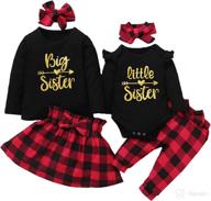 🎄 aslaylme baby girls matching sister outfit for big & little sister during christmas - clothes логотип