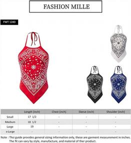 img 1 attached to Flaunt Your Style With FashionMille'S Paisley Handkerchief Bandana Top For Women - USA Made