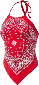 img 3 attached to Flaunt Your Style With FashionMille'S Paisley Handkerchief Bandana Top For Women - USA Made