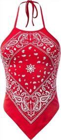 img 4 attached to Flaunt Your Style With FashionMille'S Paisley Handkerchief Bandana Top For Women - USA Made