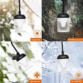 img 1 attached to SUWITU 50ft String Lights for Outside: 15 Dimmable LED Bulbs, Waterproof & Shatterproof - Perfect for Patio, Garden, Backyard, Gazebo, Bistro & Party Decor