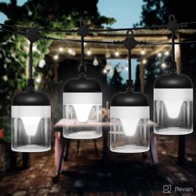 img 4 attached to SUWITU 50ft String Lights for Outside: 15 Dimmable LED Bulbs, Waterproof & Shatterproof - Perfect for Patio, Garden, Backyard, Gazebo, Bistro & Party Decor