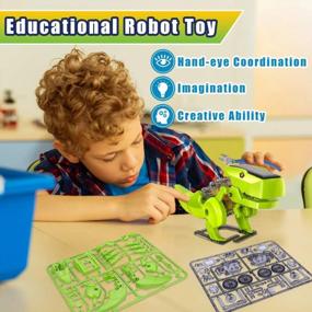 img 1 attached to Dinonano Solar Robot Toys - Build, Code, And Learn With STEM Dinosaur Kit For Boys Ages 5-12
