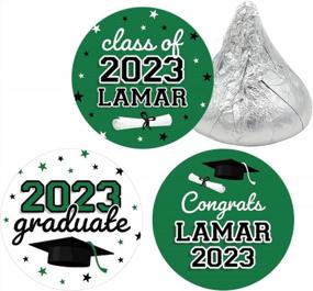 img 4 attached to Class Of 2023 Graduation Party Favor Stickers - Personalized Labels For Decorations - 180 Green Labels For Grad Celebration