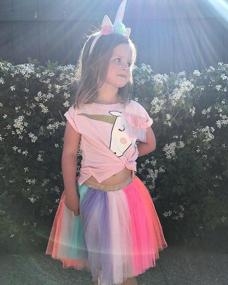 img 3 attached to Colorful Tutu Lace Skirts With Baby Girl Unicorn T-Shirt Top - Summer Fashion Outfits For Kids