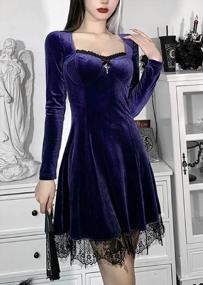 img 2 attached to Gothic Vintage Lace Draped Bodycon Mini Dress For A Trendy Summer Look
