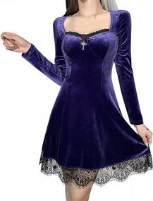 img 4 attached to Gothic Vintage Lace Draped Bodycon Mini Dress For A Trendy Summer Look