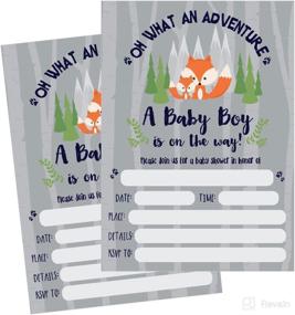 img 4 attached to 50 Fill in Fox Baby Shower Invitations: Woodland, Custom Rustic, Jungle, Forest Theme invites for Boys - Printable Baby Shower Invite Cards for a Neutral Celebration