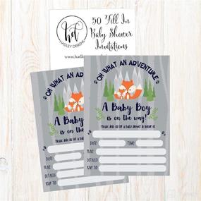 img 1 attached to 50 Fill in Fox Baby Shower Invitations: Woodland, Custom Rustic, Jungle, Forest Theme invites for Boys - Printable Baby Shower Invite Cards for a Neutral Celebration