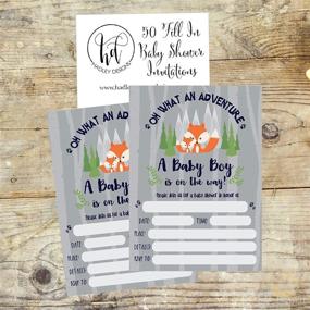 img 3 attached to 50 Fill in Fox Baby Shower Invitations: Woodland, Custom Rustic, Jungle, Forest Theme invites for Boys - Printable Baby Shower Invite Cards for a Neutral Celebration