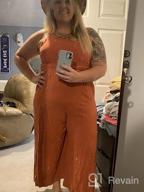 img 1 attached to Chic Summer Jumpsuit With One Shoulder Straps, Wide Leg, Pleated High Waist And Convenient Pockets For Women By Caracilia review by Brandi Mclaurin