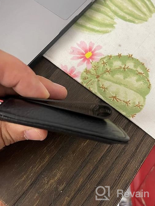 img 1 attached to 💼 Sleek and Durable Carbon Fiber Wallet with Black Leather Finish review by Byron Howell