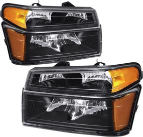 img 4 attached to 🔦 JSBOYAT Headlight Assembly w/Bumper Lights 4pcs - 04-12 Chevy Colorado GMC Canyon Isuzu I-Series Headlamp Set (Black Housing, Amber Reflector) - Passenger and Driver Side