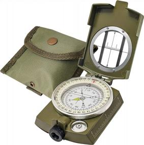 img 4 attached to Lensatic Military Compass For Hiking - Tritium Compass Military Grade Style Camping Backpacking Tactical Army Compass Survival Navigation TurnOnSport Waterproof Sighting Compass With Pouch
