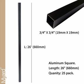 img 3 attached to Myard 26 Inches Estate Square Aluminum Deck Balusters For Decking Railing Patio Fence, Modern Look (25-Pack, Matte Black)