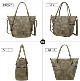 img 2 attached to Chic Vintage Tote Shoulder Bags: Spacious Faux Leather Bucket Handbags For Women