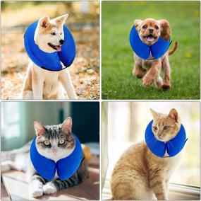 img 2 attached to 🐶 Inflatable Dog Cone Collar for Post-Op Recovery, Adjustable Soft Dog Cones for Large Medium Small Dogs Cats - Neck Protection