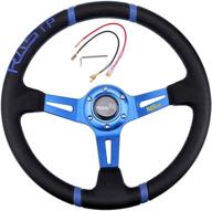 rastp deep dish racing steering wheel universal leather embroidery 13 логотип