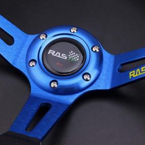 img 2 attached to RASTP Deep Dish Racing Steering Wheel Universal Leather Embroidery 13