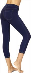 img 3 attached to Women'S Denim Capri Legging With Pockets, Classic Fit