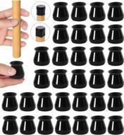 32pcs small black chair leg floor protectors | non slip furniture pads for hardwood floors & bar stools logo