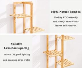 img 2 attached to 🌿 Bamboo 5-Tier Potted Plant Stand Rack - Multiple Flower Pot Holder Shelf - Indoor Outdoor Planter Display Shelving Unit for Patio, Garden, Corner, Balcony, Living Room
