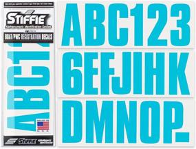 img 4 attached to Sky Blue 3 Alpha-Numeric Registration Stickers For Boats & PWC | Stiffie Uniline