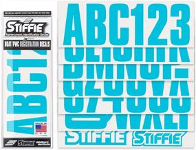 img 3 attached to Sky Blue 3 Alpha-Numeric Registration Stickers For Boats & PWC | Stiffie Uniline