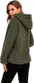img 2 attached to Women'S Winter Hooded Fleece Jacket - Lapel, Zipper & Shearling Lining