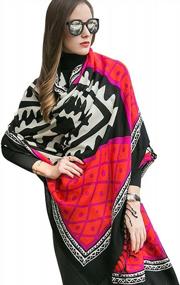 img 4 attached to DANA XU Winter Women'S Pashmina Shawls And Wraps Poncho Cape - 100% Pure Wool, Large Size