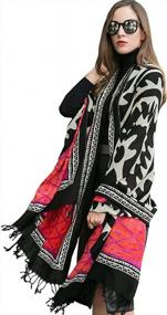 img 3 attached to DANA XU Winter Women'S Pashmina Shawls And Wraps Poncho Cape - 100% Pure Wool, Large Size