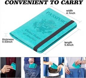 img 1 attached to Lake Blue HERRIAT Leather Passport Holder Cover Case With RFID Blocking For Travel Wallets - Men & Women