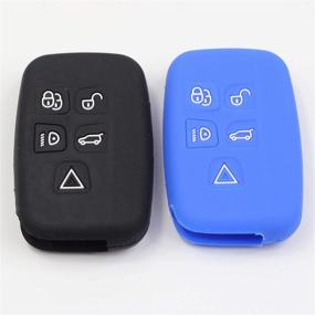img 2 attached to Btopars 2Pcs 5 Buttons Smart Remote Keyless Key Fob Silicone Rubber Case Cover Protector Holder Compatible With Jaguar F-Pace F-Type XJ XE XF Black Blue