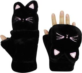 img 4 attached to 🧤 RarityUS Convertible Fingerless Mittens for Girls - Stylish Accessories for Cold Weather